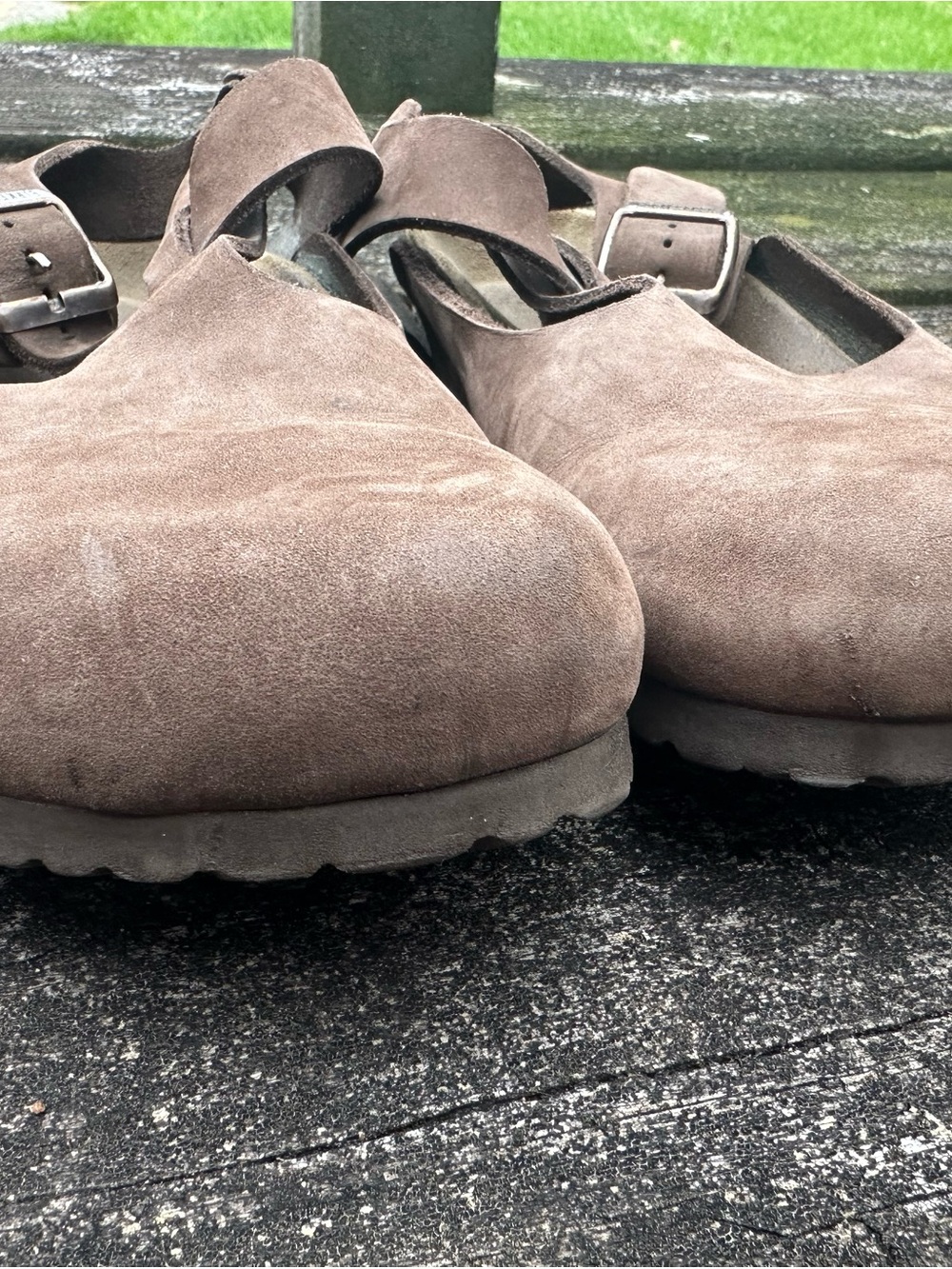 Birkenstock Bonn Slingback Suede Clogs in Taupe Brown size 41, women's 10 - Picture 7 of 10